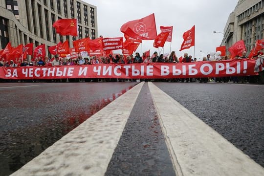 Lediglich die Kommunistische Partei ist in Moskau auf die Straße gegangen.