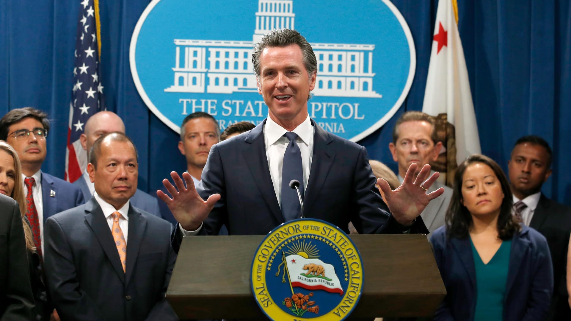 Der kalifornische Goveneur Gavin Newsom: Newsom und kalifornische Generalstaatsanwalt Xavier Becerra sind scharfe Kritiker der Reform. (Archivbild)