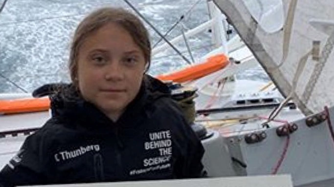 Greta Thunberg bei ihrer Überfahrt über den Atlantik.