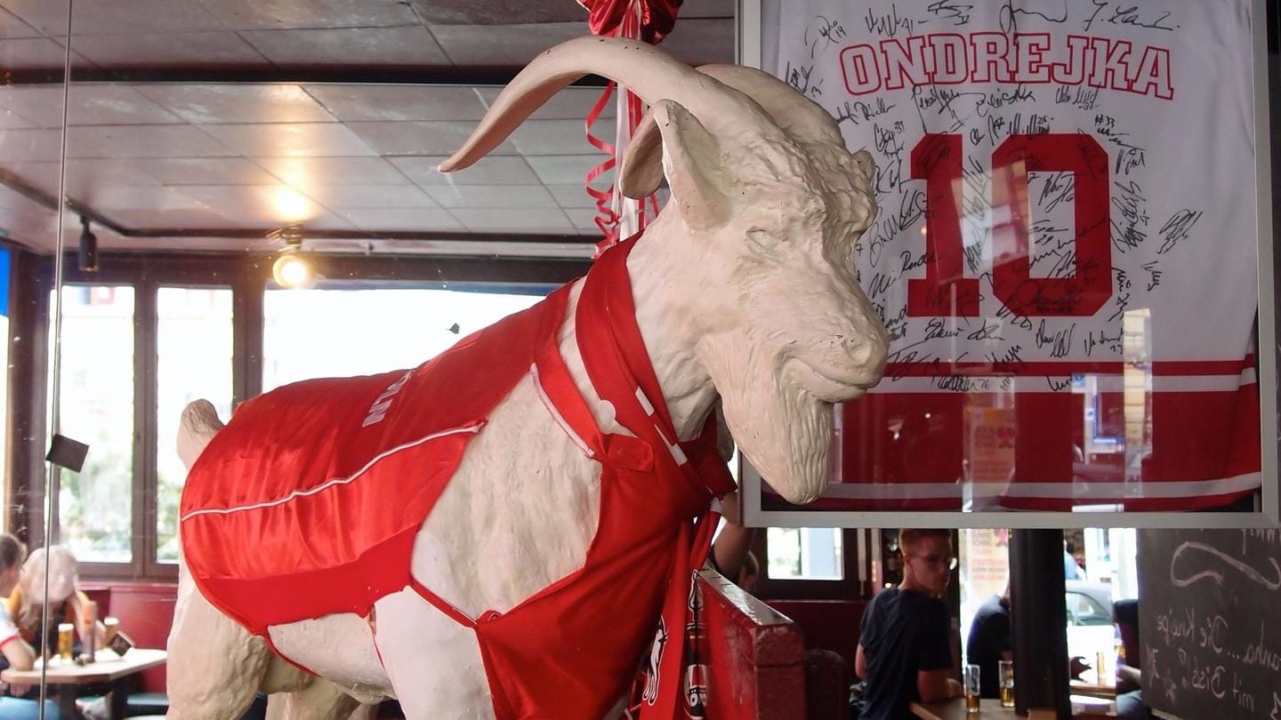 Geißbock im FC-Trikot: Das Piranha lockt Köln-Fans aus der ganzen Stadt an.