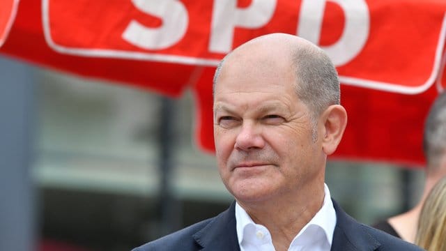 Vizekanzler Olaf Scholz (SPD) vergangene Woche bei einer Wahlkampfveranstaltung in Chemnitz.