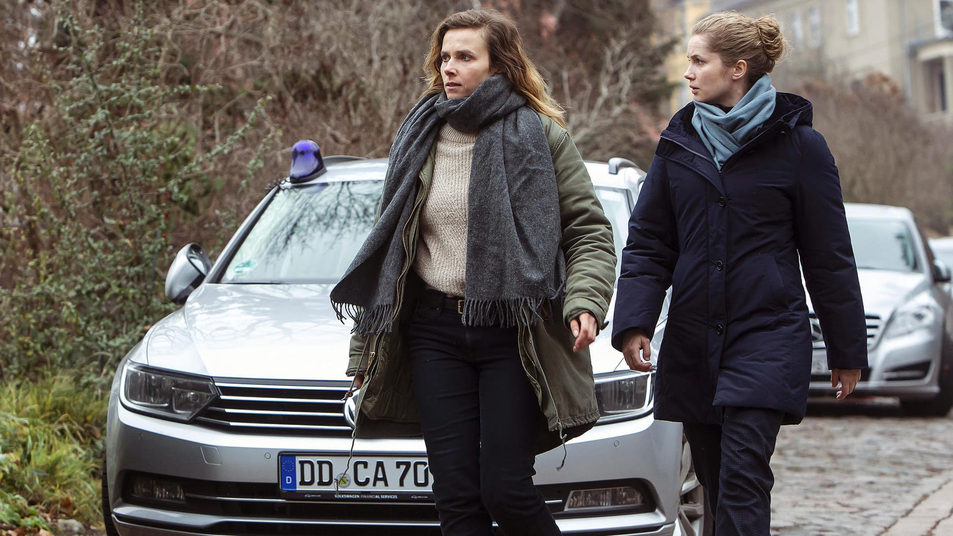 Karin Gorniak (Karin Hanczewski) und Leonie Winkler (Cornelia Gröschel): Die beiden ermitteln im Dresdner "Tatort".