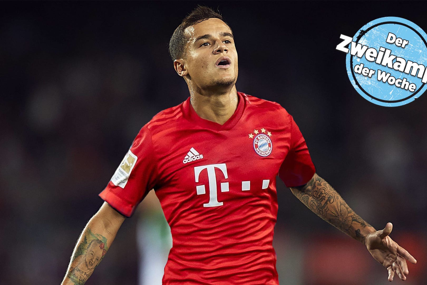 So könnte es bald aussehen: Eine Fotomontage von Philippe Coutinho im Trikot des FC Bayern München.