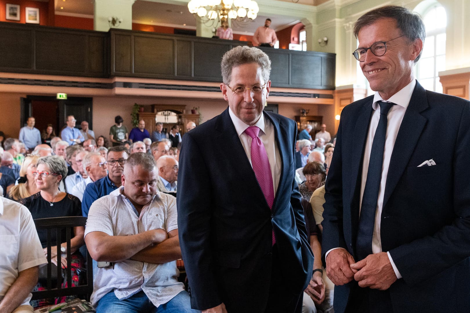 Maaßen und der sächsische Landtagspräsident Rößler auf einer CDU-Wahlkampfveranstaltung: Maaßen fordert die Emanzipation der ostdeutschen Landesverbände. (Archivbild)