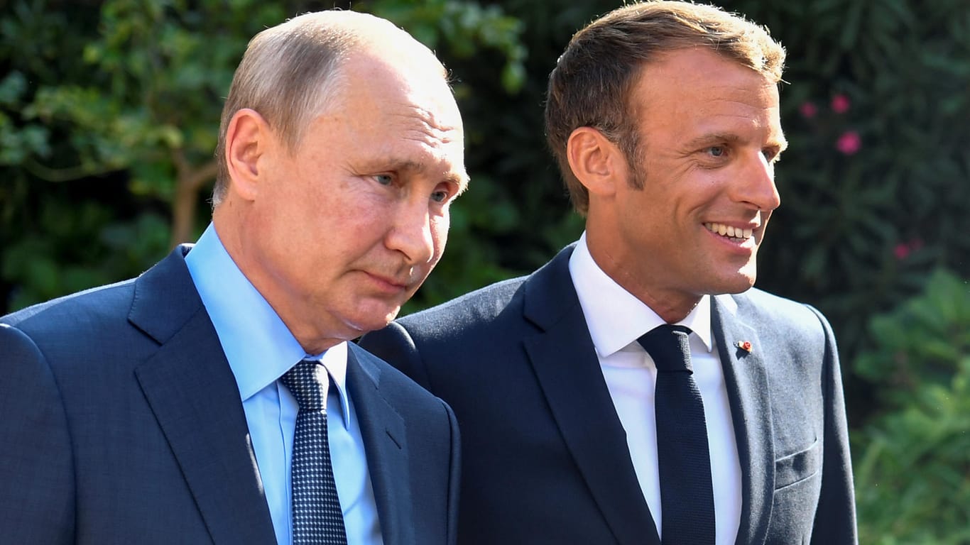 Wladimir Putin (l.) und Emmanuel Macron auf Fort Brégançon: Am Samstag kommen in Frankreich die Staatschefs der G7 zusammen.