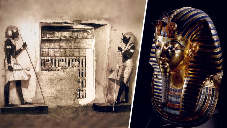 Grabeingang und Totenmaske des Tutanchamun: Schon der Entdecker Howard Carter vermutete wohl mehr in der Anlage, als auf den ersten Blick sichtbar ist.