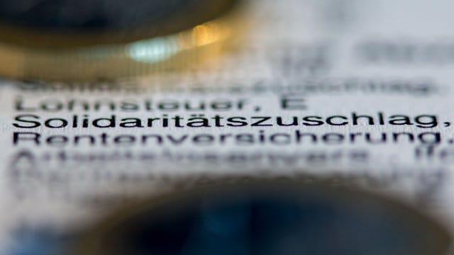 Der Schriftzug "Solidaritätszuschlag" auf einer Lohnabrechnung.