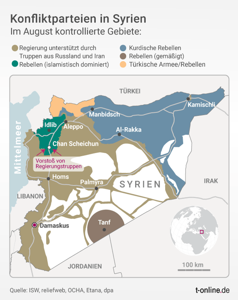Das aktuelle Kräftegleichgewicht im syrischen Bürgerkrieg.