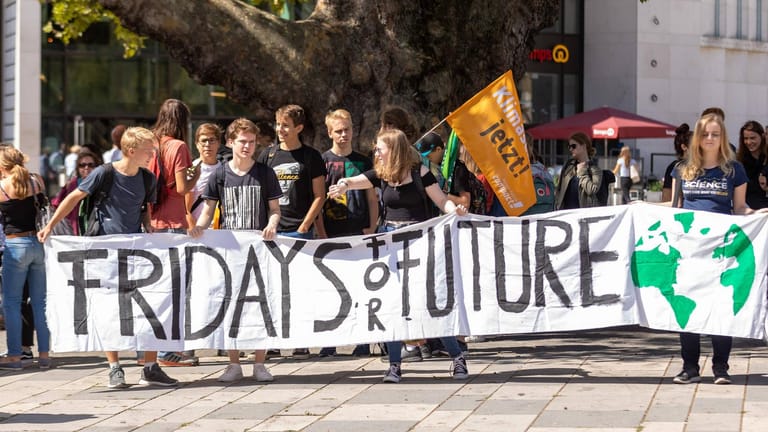 Demonstration "Fridays for Future" am 16. August 2019 in Wiesbaden: "Ich würde etwas gegen den Klimawandel unternehmen." (13-Jährige) (Symbolfoto)