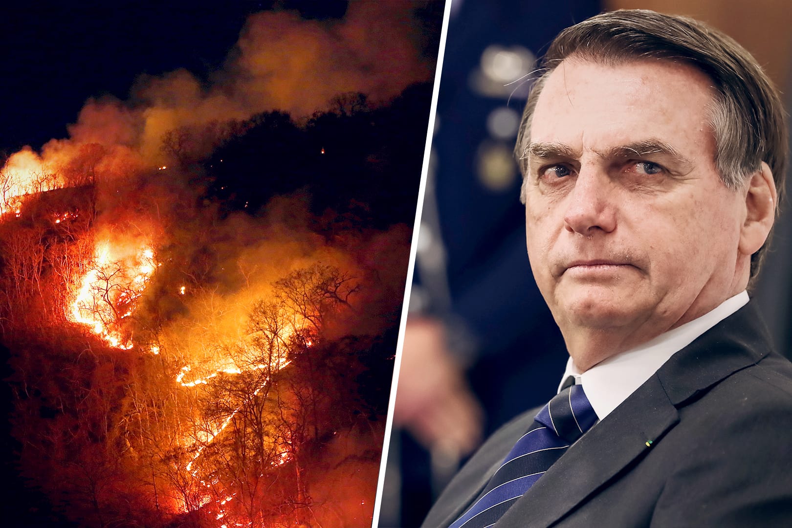 Brennender Regenwald: Brasiliens Präsident Jair Bolsonaro hat eine Drohung aus Irland erhalten.