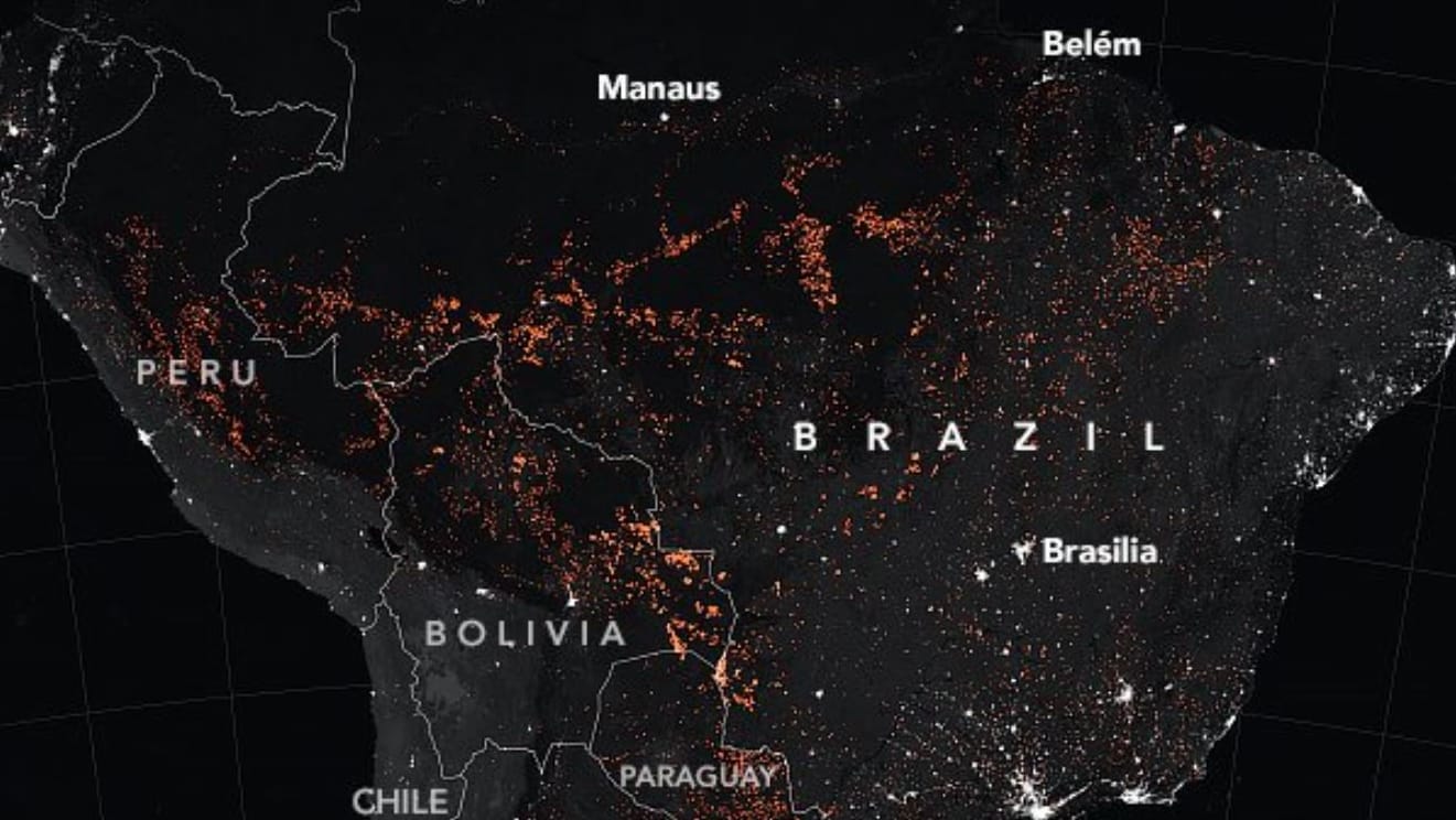 Aufnahmen aus dem All: Auswertungen der NASA zeigen das Ausmaß der Brände im Amazonasgebiet.