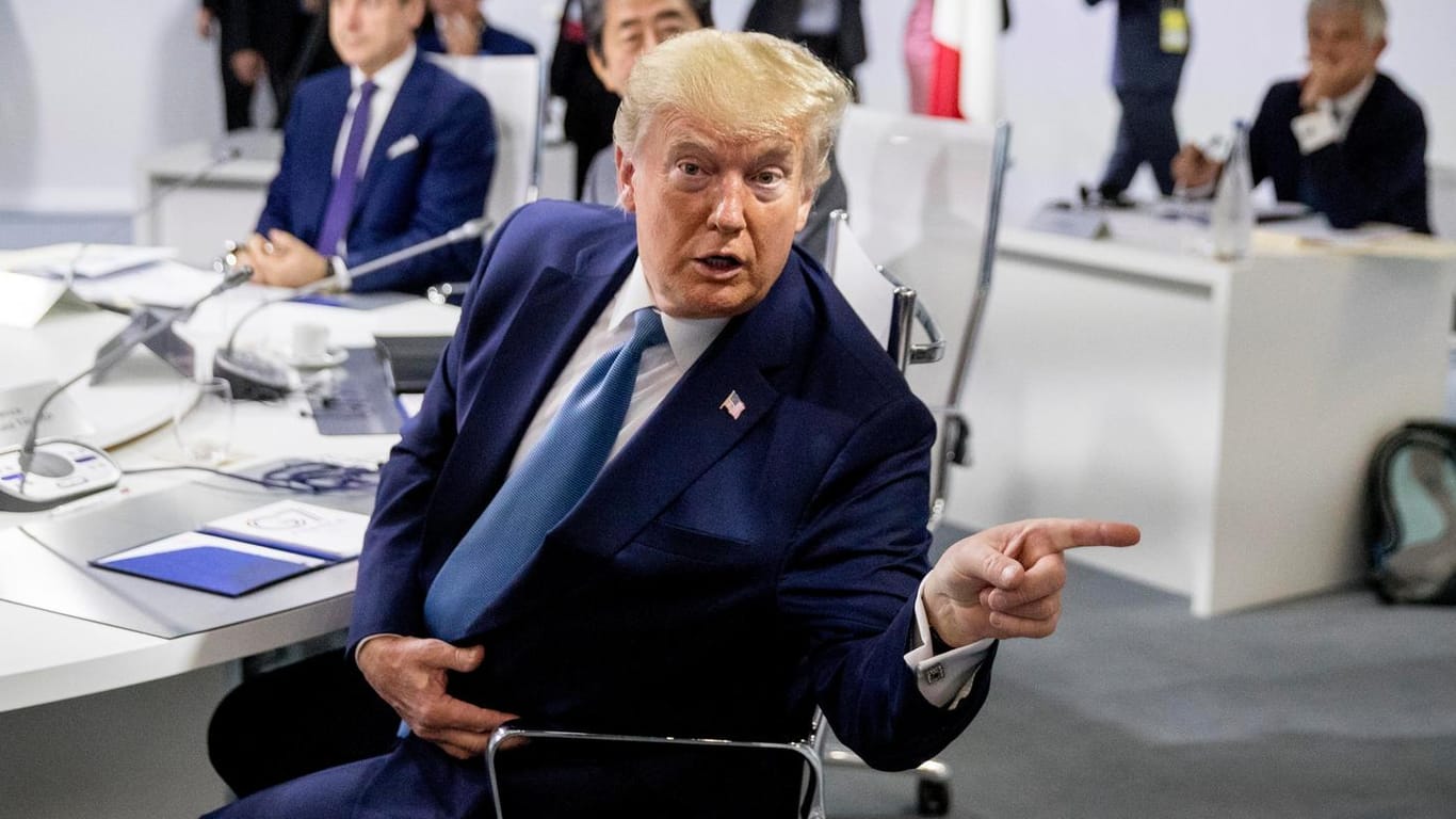 Donald Trump beim G7-Gipfel: Der US-Präsident befindet sich in einem erbitterten Handelskrieg mit China.