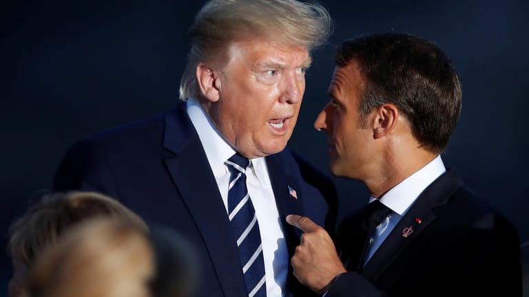 Donald Trump, Emmanuel Macron in Biarritz.