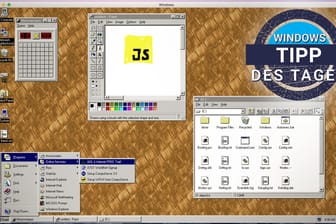 Ein Screenshot von Windows 95 als App: Das Programm gibt es zum kostenlosen Download.