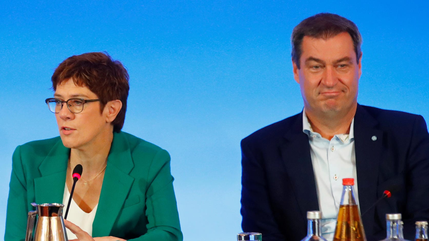 Annegret Kramp-Karrenbauer und Markus Söder: Die Union stellt sich gegen den SPD-Vorschlag zur Vermögensteuer.