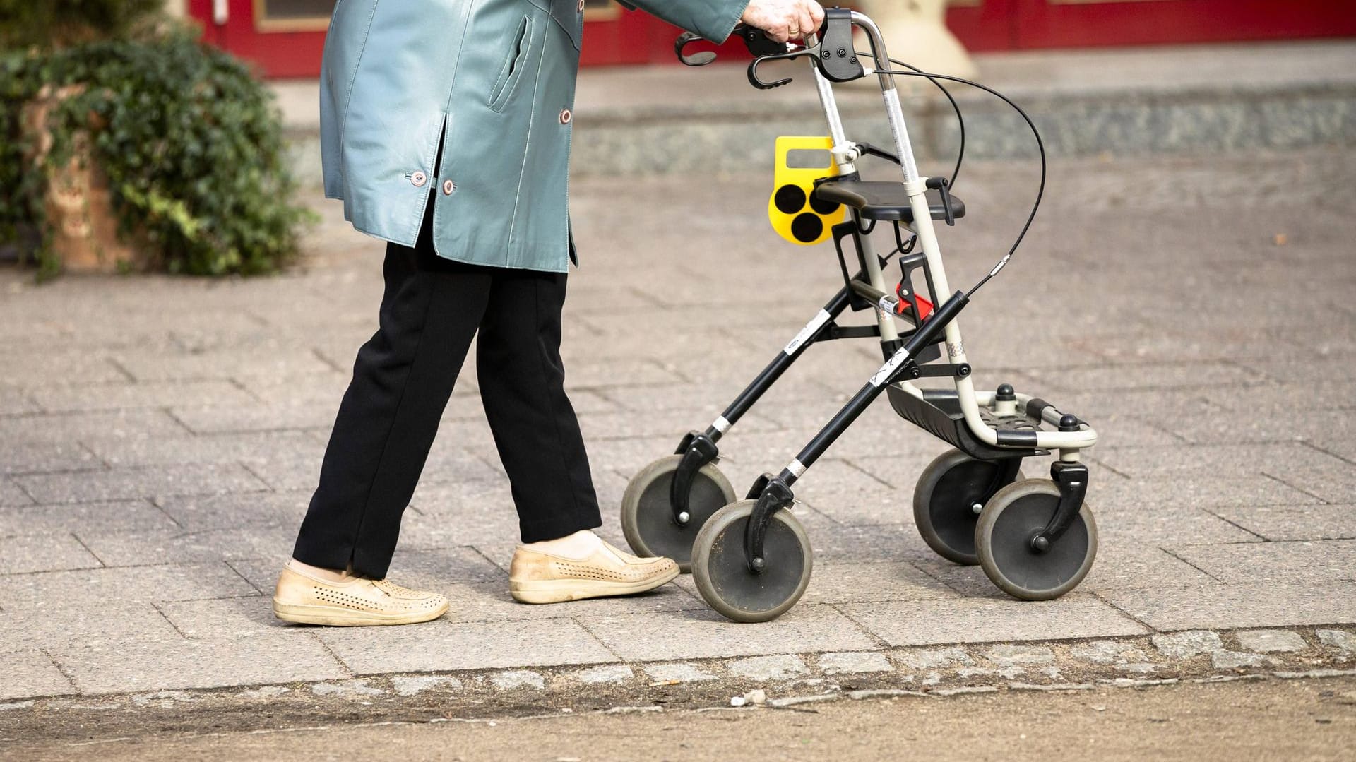 Frau mit Rollator: In Hamburg wurde eine ältere Dame bei einem Unfall mit einem Rollstuhlfahrer verletzt. (Symbolbild) Frau mit Rollator: In Hamburg wurde eine ältere Dame bei einem Unfall mit einem Rollstuhlfahrer verletzt. (Symbolbild)