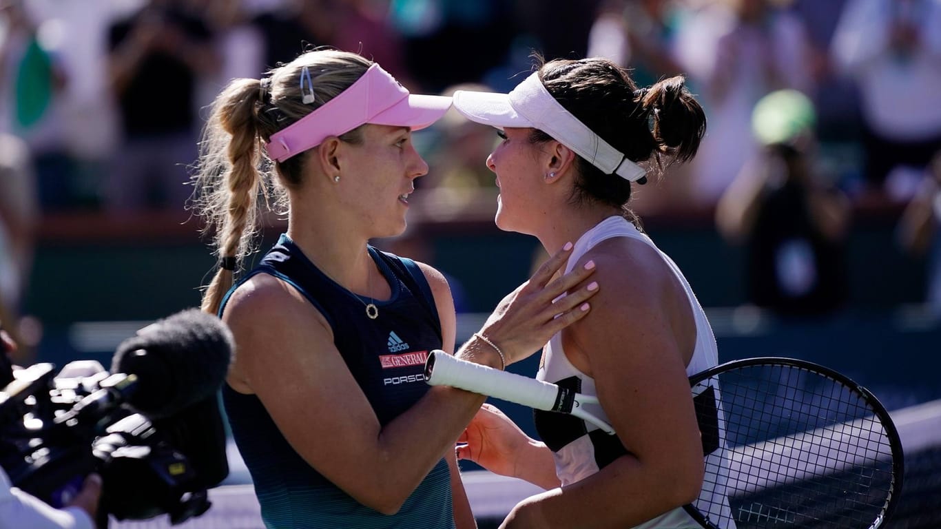 Angelique Kerber (l.) bei ihrer Finalniederlage in Indian Wells gegen Bianca Andreescu.