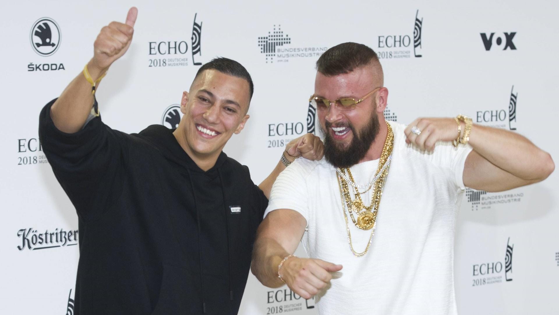 Farid Bang (l.) und Kollegah: Sie gewannen 2018 einen Echo.