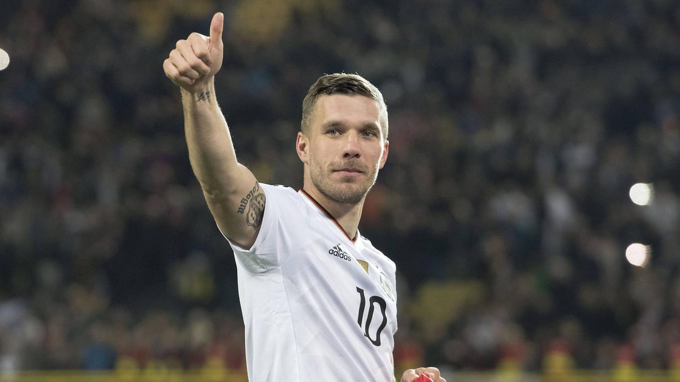 Lukas Podolski: Am 22. März 2017 stand er das letzte Mal im DFB-Trikot auf dem Fußballplatz.
