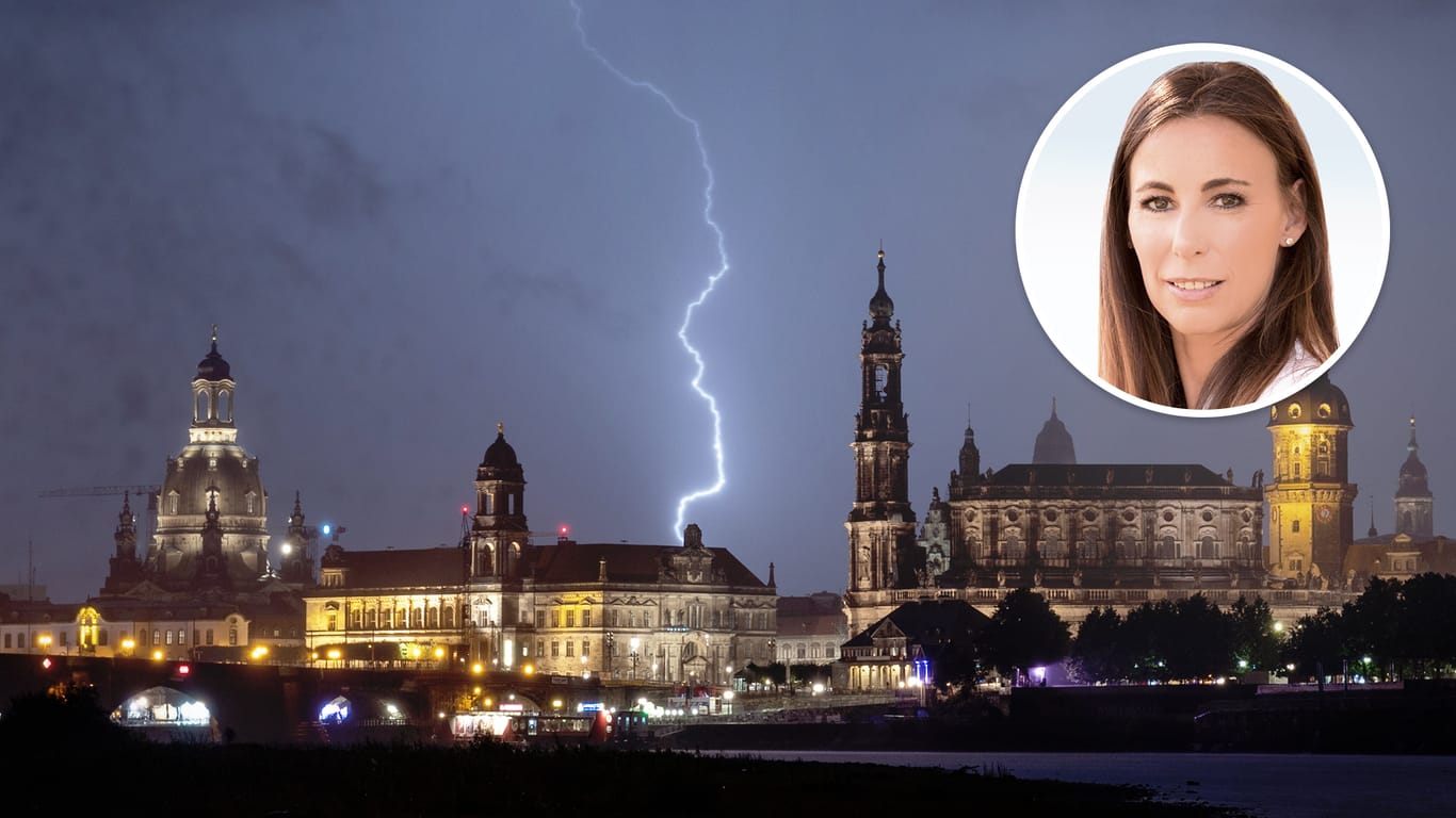Gewitter über Dresden: Die Regenmenge wächst – die Unwettertage nicht. Was sagt das über die Klimakrise aus?