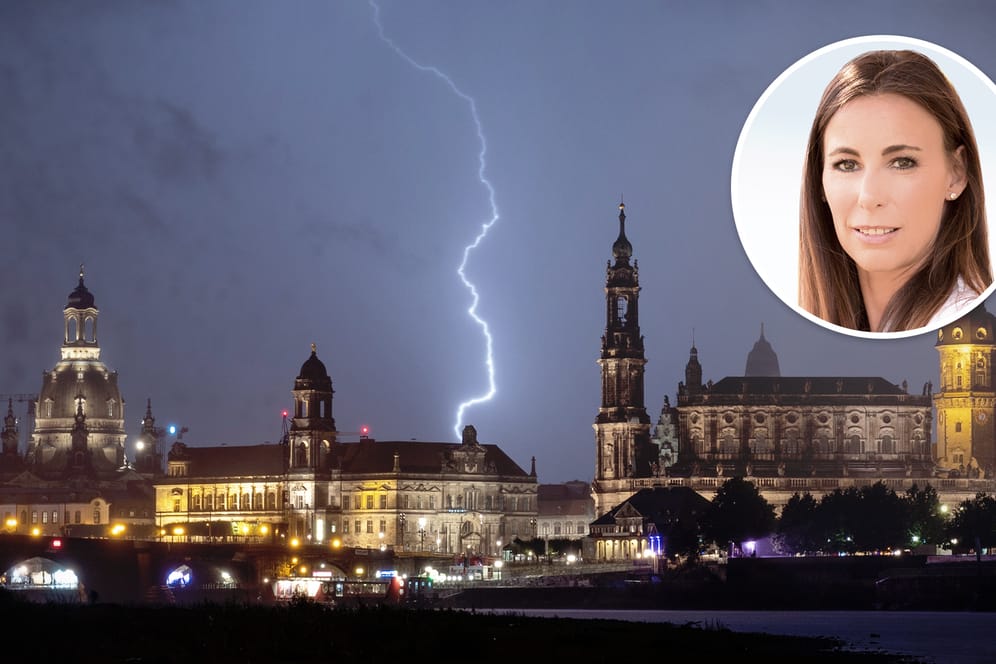 Gewitter über Dresden: Die Regenmenge wächst – die Unwettertage nicht. Was sagt das über die Klimakrise aus?