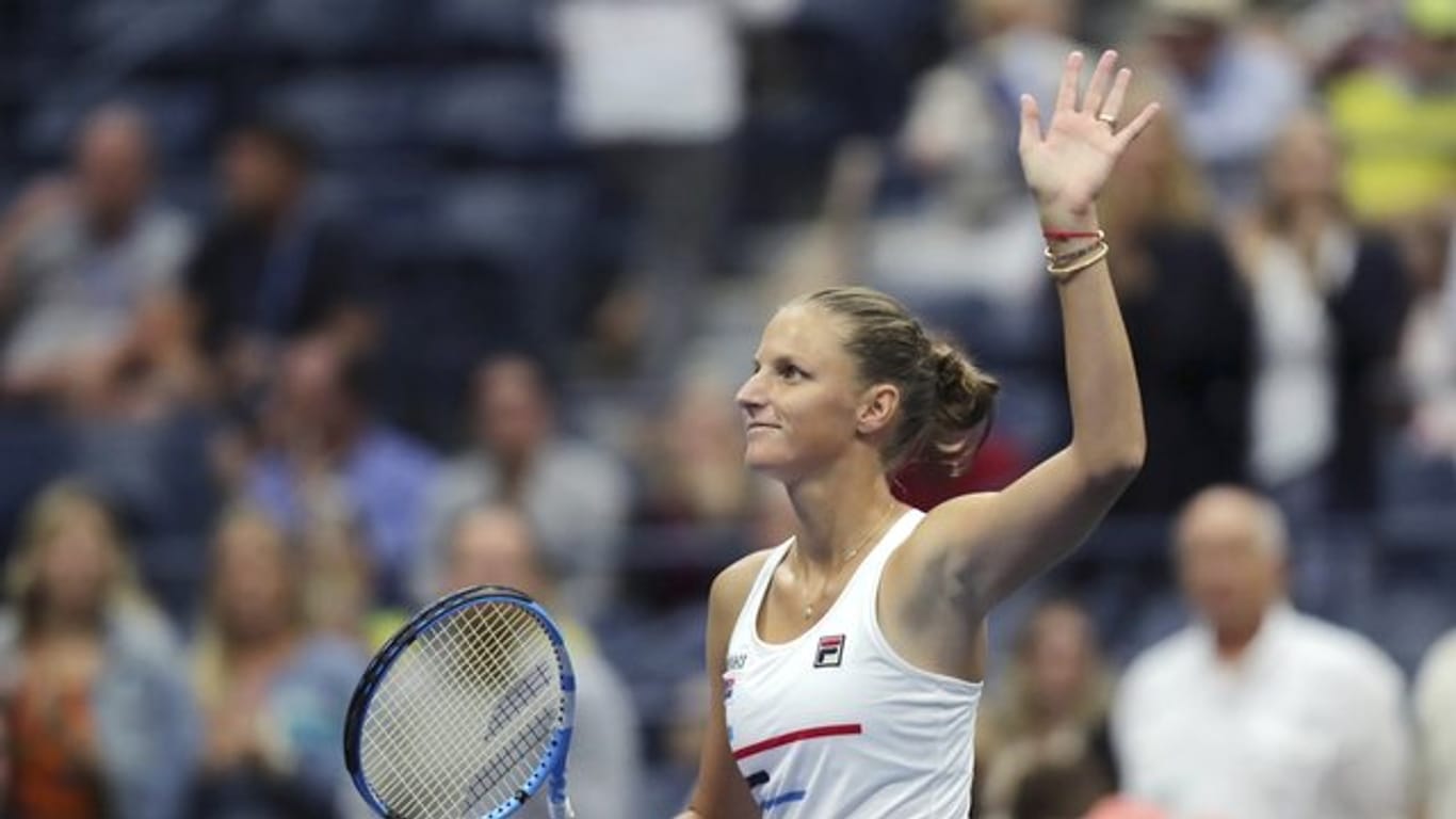 Als erste Spielerin bei den US Open in Runde drei: Karolina Pliskova aus Tschechien feiert ihren Sieg.