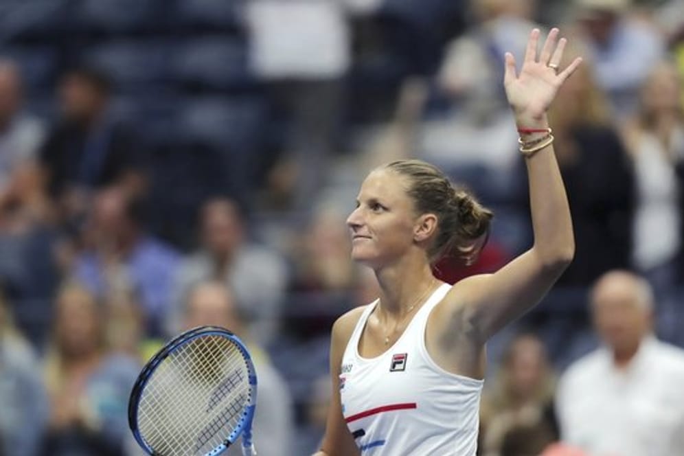 Als erste Spielerin bei den US Open in Runde drei: Karolina Pliskova aus Tschechien feiert ihren Sieg.