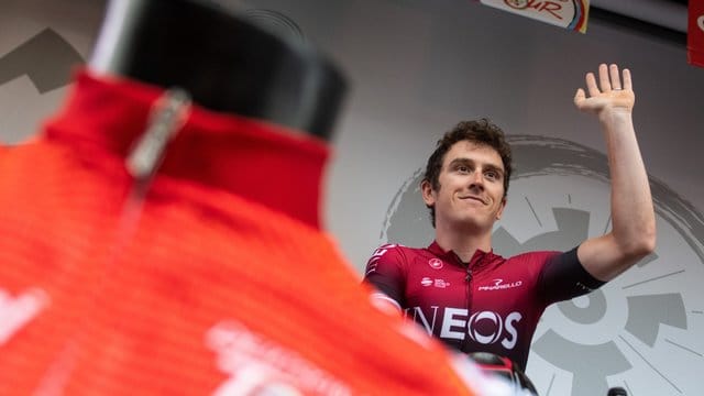 Geraint Thomas in Hannover bei der Präsentation der Teams für die Deutschland-Tour.