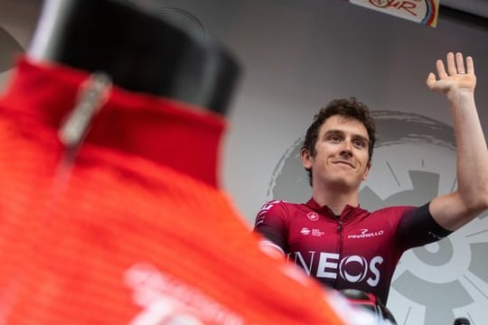 Geraint Thomas in Hannover bei der Präsentation der Teams für die Deutschland-Tour.