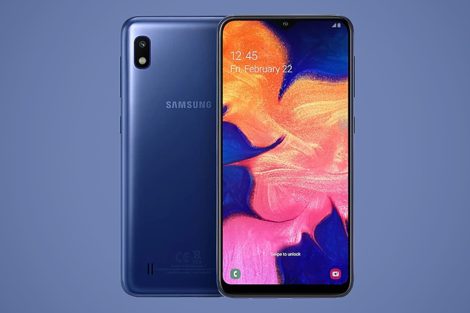 Das Galaxy A10 in blau: Aldi verkauft das Gerät für 139 Euro.