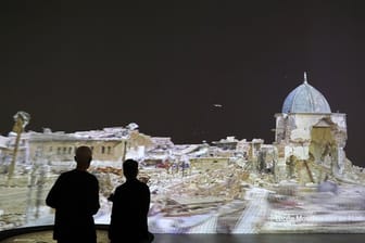 Die virtuelle Rekonstruktion der Großen Moschee des an-Nuri in Mossul.