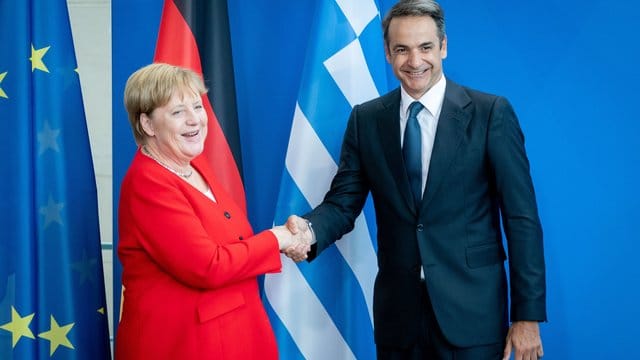 Bundeskanzlerin Angela Merkel empfängt Griechenlands Ministerpräsidenten Kyriakos Mitsotakis. Bundeskanzlerin Angela Merkel empfängt Griechenlands Ministerpräsidenten Kyriakos Mitsotakis.
