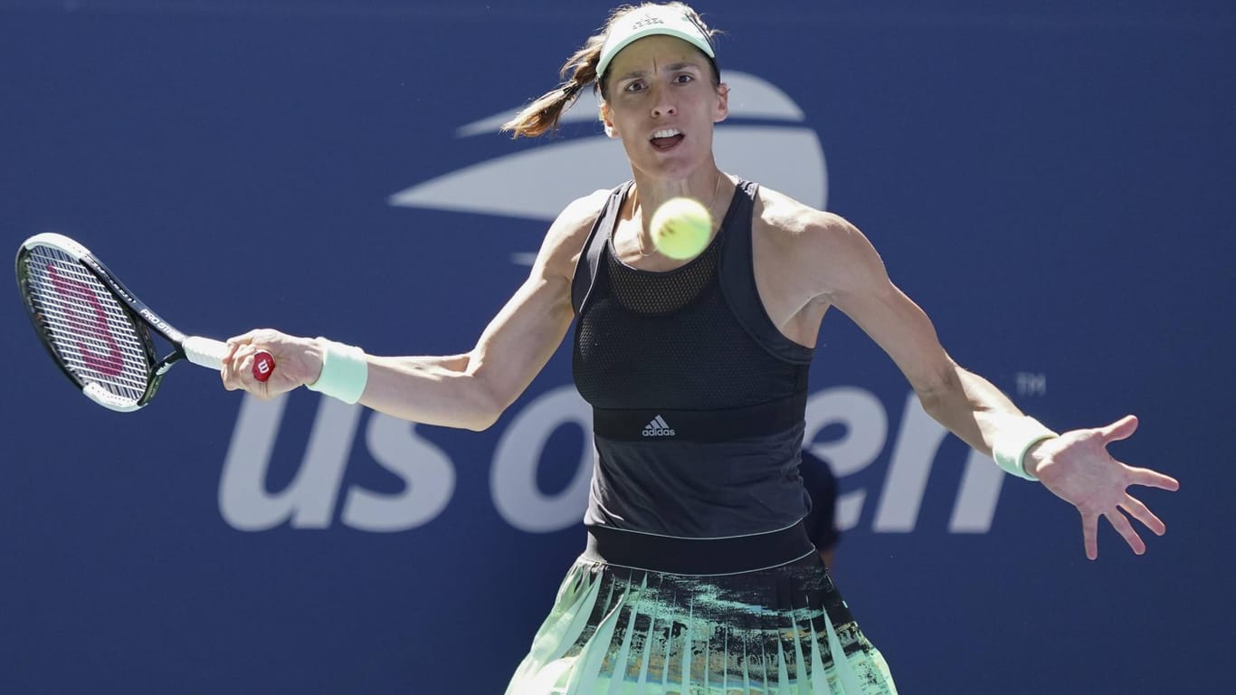 Voll fokussiert: Andrea Petkovic im Match gegen Petra Kvitova.