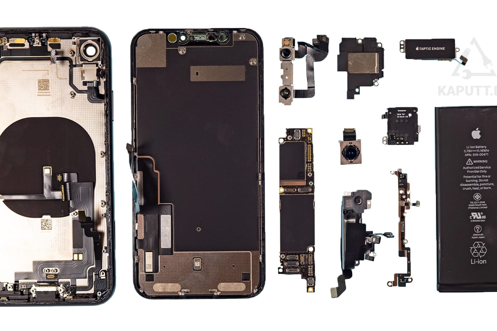 Ein iPhone 6 wurde in seine Einzelteile zerlegt: Sicherheitsforscher haben eine Schwachstelle aufgedeckt, durch die Hacker auf Apple-Geräte zugreifen konnten.