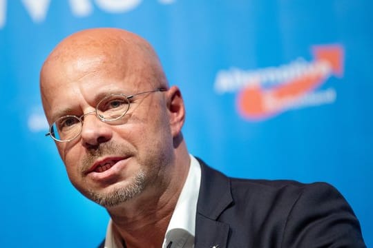 Brandenburgs AfD-Landesvorsitzender Andreas Kalbitz Ende April bei einem Landesparteitag.