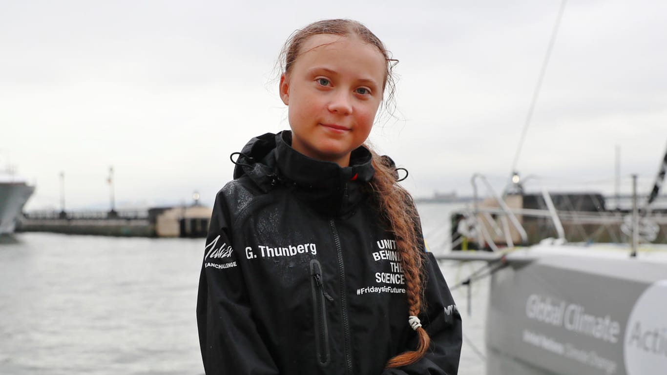 Greta Thunberg nach ihrer Ankunft in New York: Die 16-jährige Klimaaktivistin setzt sich gegen Anfeindungen zur Wehr.