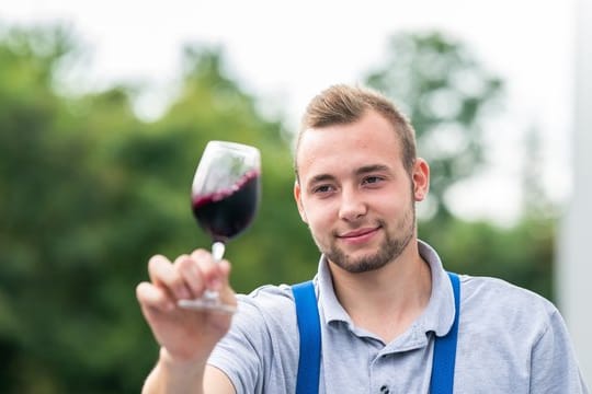 Den Wein im Blick hat Joshua Krauß.