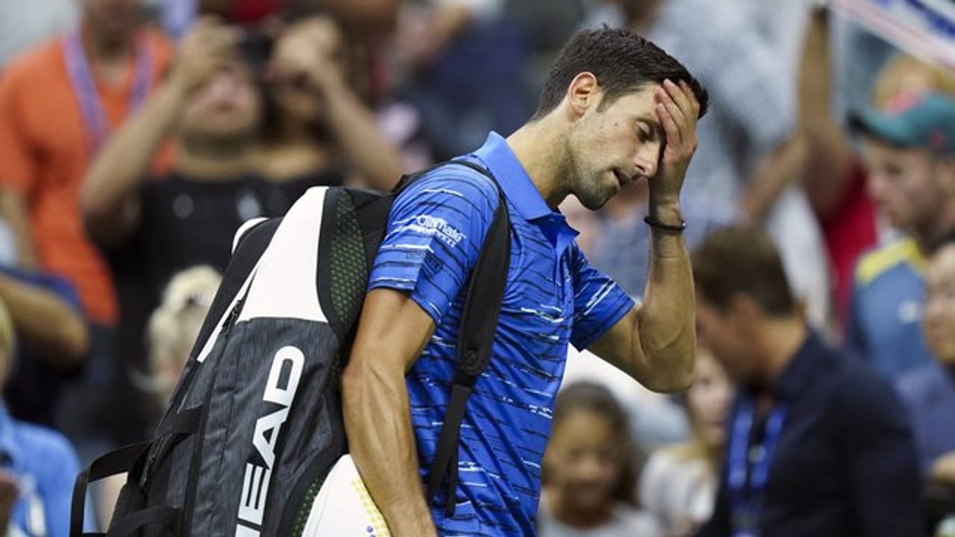 Novak Djokovic hatte Schmerzen in der Schulter.