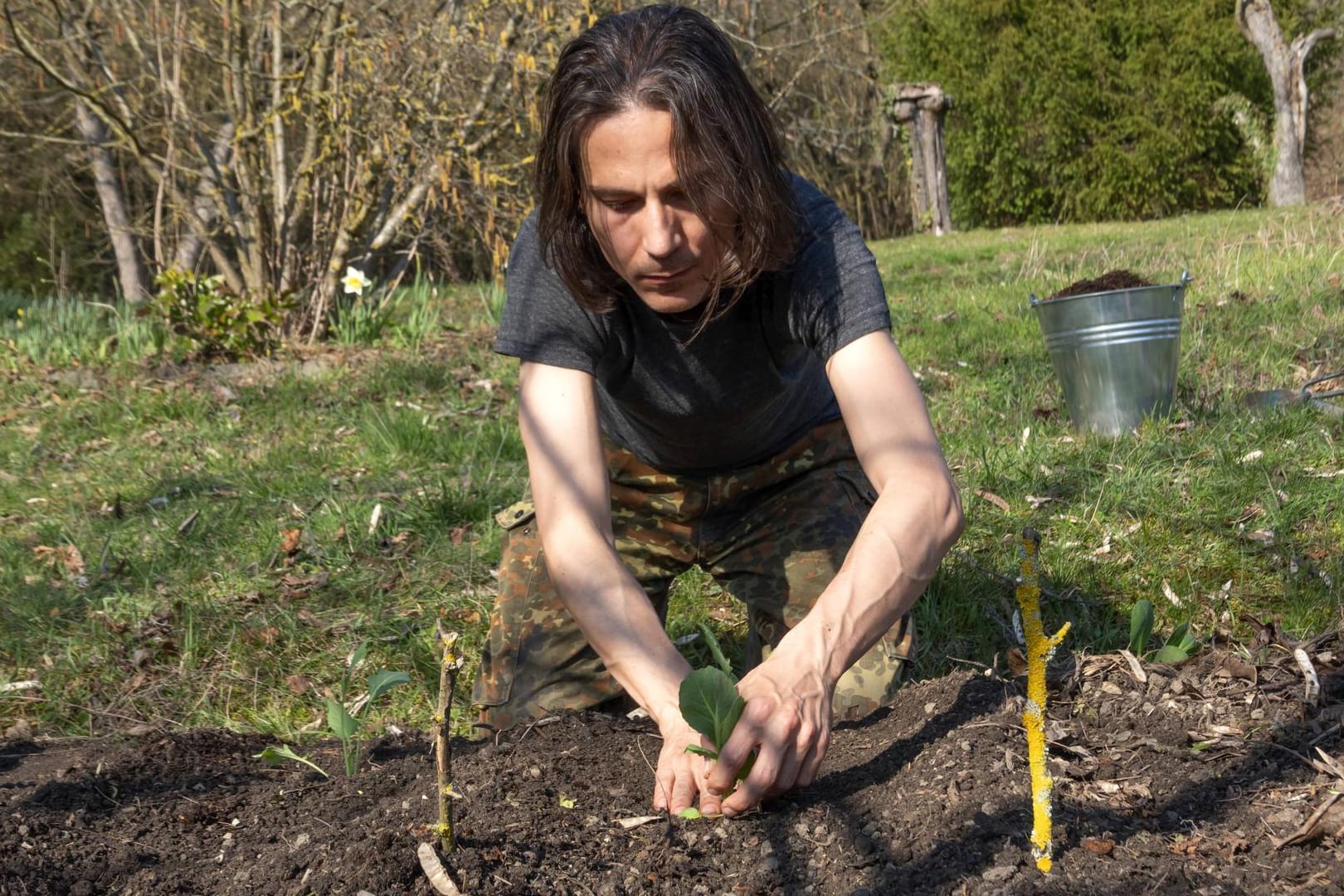 Ein Mann beim Setzen von Pflanzen: Wenn Sie sich nicht selbst um Ihren Garten kümmern können, dürfen Sie dann Dritte damit beauftragen?