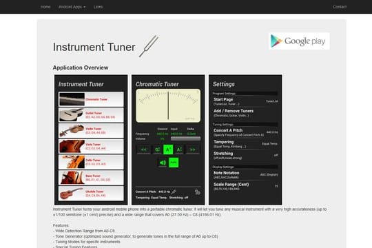 Matthias Gebauer stellt seine Stimmgerät-App auf seiner Webseite vor.