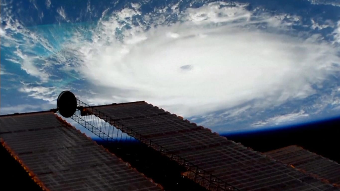 Hurrikan "Dorian" von der Internalien Raumstation ISS aus fotografiert: Der Hurrikan zieht auf die Ostküste der USA zu.