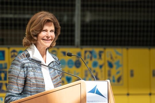 Königin Silvia von Schweden zu Besuch in Konstanz am Bodensee.