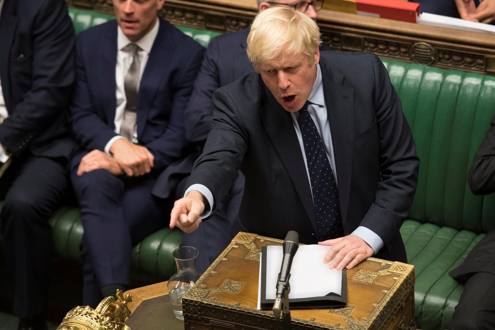 Premierminister Johnson im Parlament: Boris Johnson droht erneut mit einer Neuwahl.