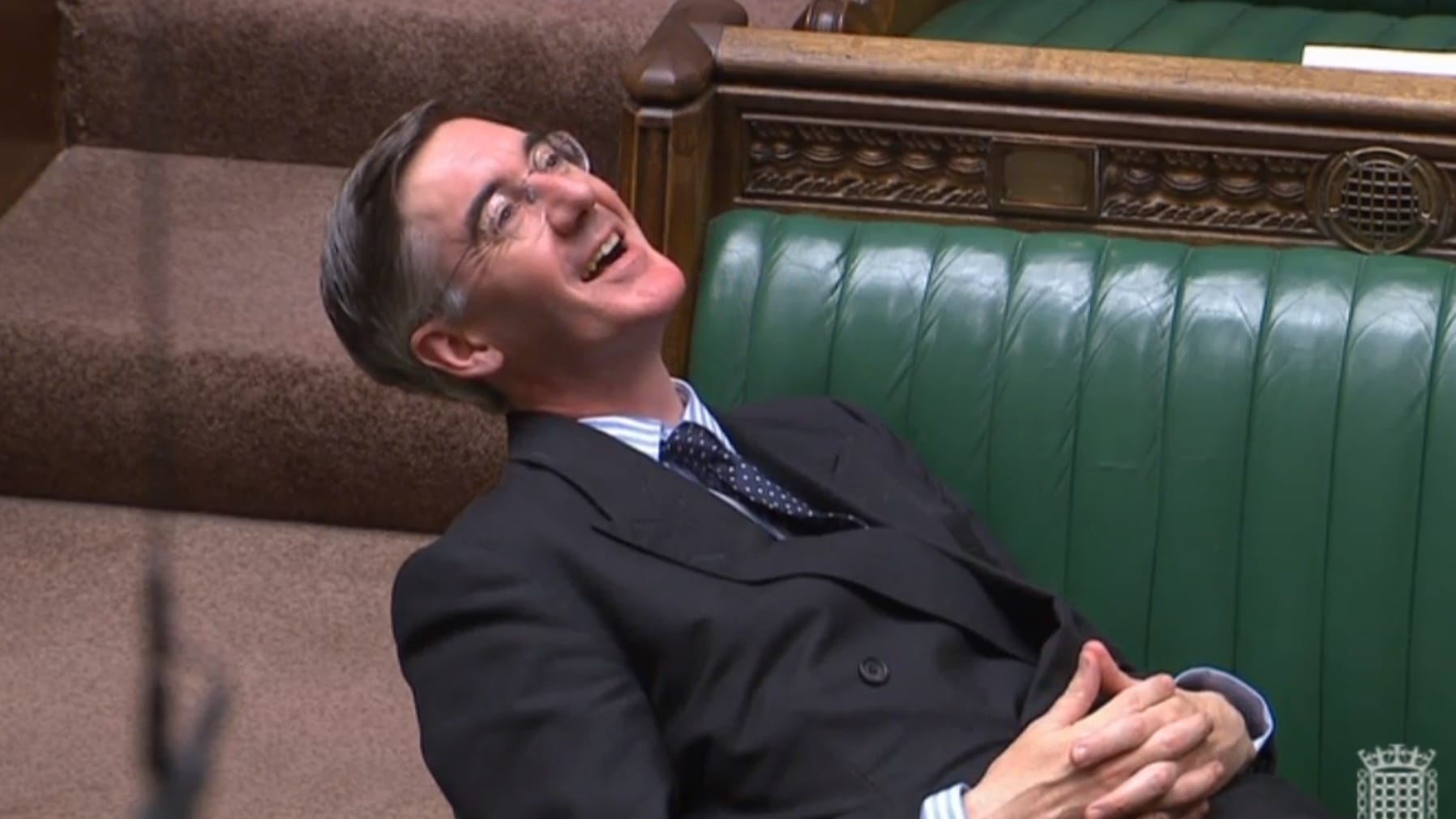 Jacob Rees-Mogg: Der Vorsitzende des Unterhauses lehnt sich während der Notstandsdebatte über ein neues Gesetz gelangweilt zurück.