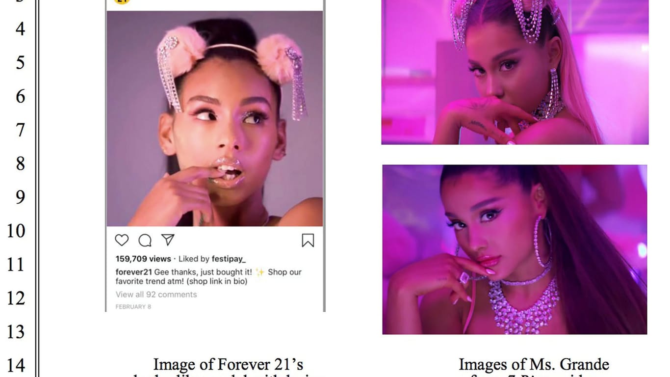 Das Bild des Models der Modekette links im Vergleich mit Ariana-Grande-Bildern: Hat Forever 21 von Grandes Image profitiert?