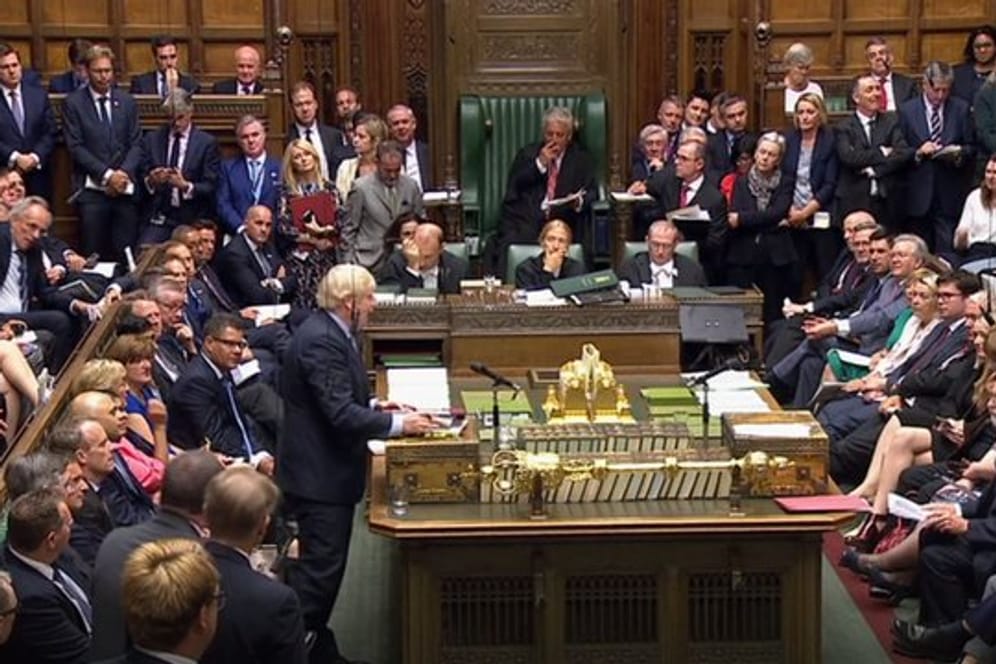 Boris Johnson während der Fragerunde im britischen Parlament.