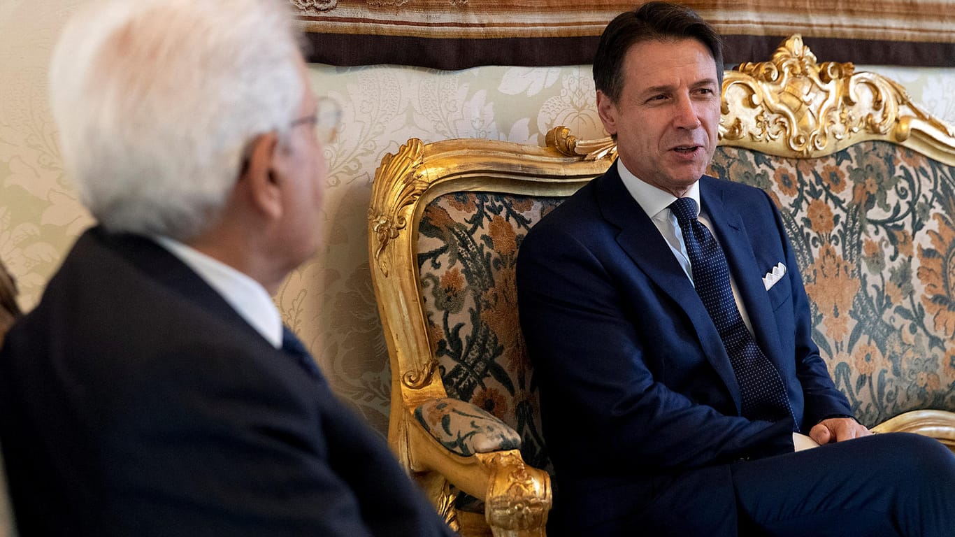 Giuseppe Conte beim Treffen mit Staatspräsident Sergio Mattarella: Die Regierung aus Fünf Sternen und sozialdemokratischer PD soll am Donnerstag vereidigt werden.