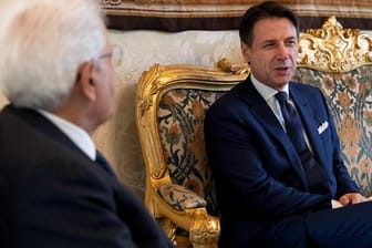 Giuseppe Conte beim Treffen mit Staatspräsident Sergio Mattarella: Die Regierung aus Fünf Sternen und sozialdemokratischer PD soll am Donnerstag vereidigt werden.
