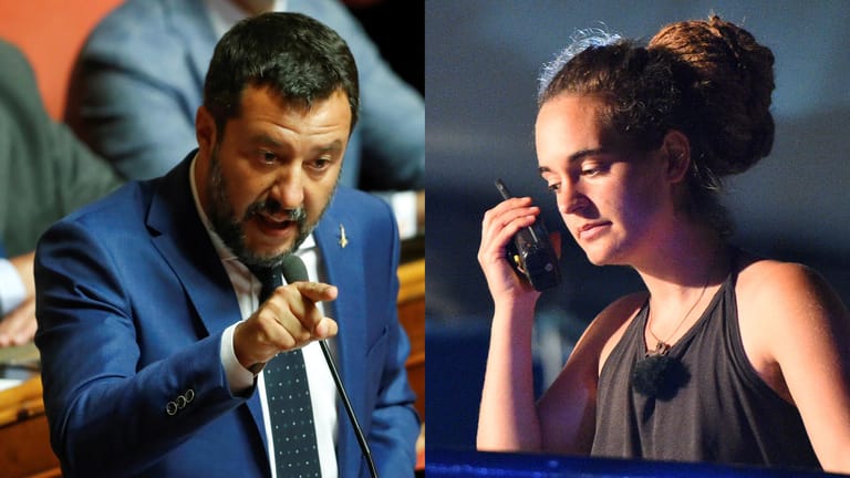 Matteo Salvini und Carola Rackete: Die Seenotretterin hat den ehemaligen italienischen Innenminister verklagt.