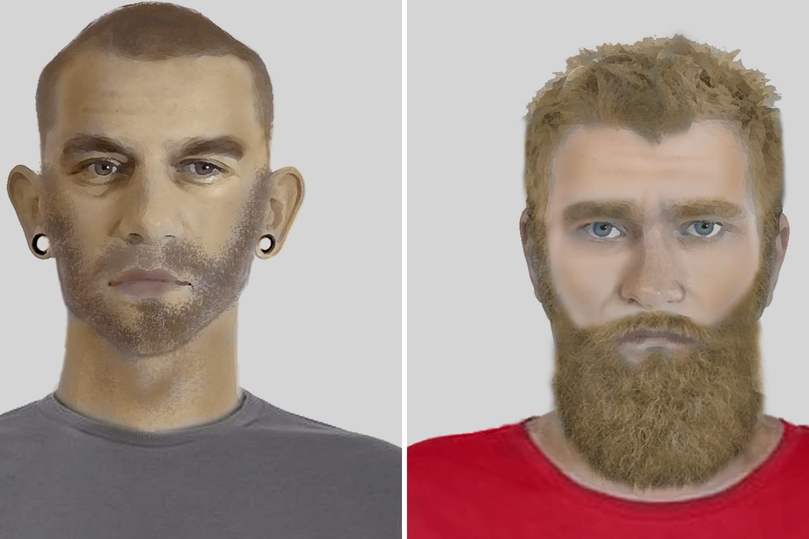 Die Phantombilder der zwei Täter: Die Polizei bittet um Informationen zu den beiden Männern.